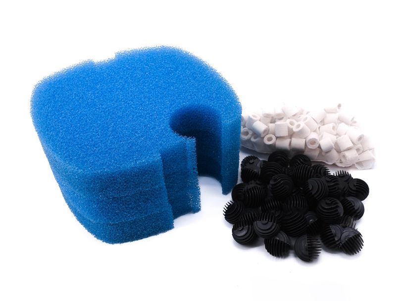 Filtermaterial Set Außenfilter HW 304 704 Bio Balls Keramik Ringe 3 Schwämme