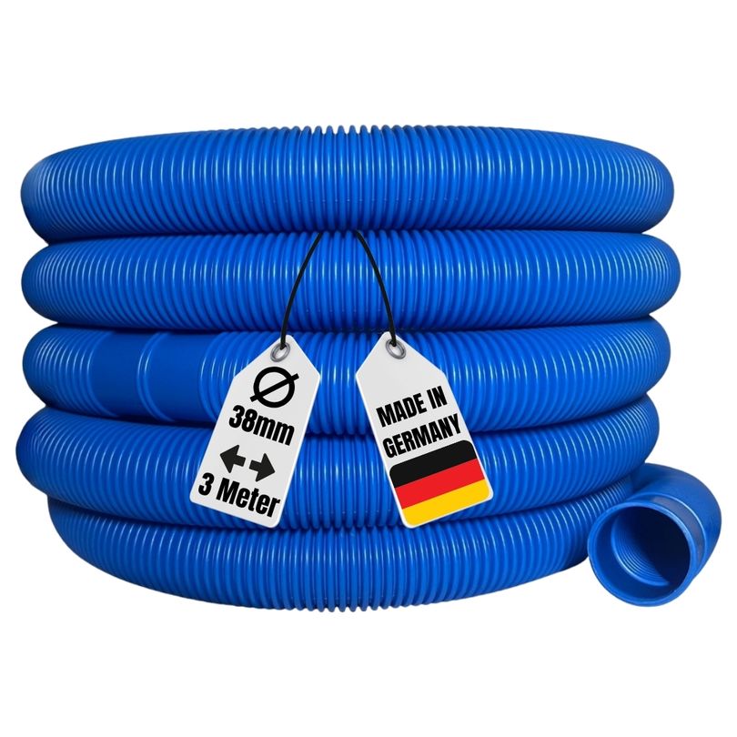 3 Meter 38mm 1 1/2" Poolschlauch Muffenabstand 1,5m