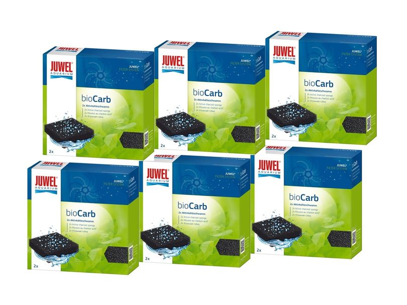 Juwel bioCarb XL 6er Pack Kohleschwamm gegen Gerüche Trübstoffe toxische Verbindungen
