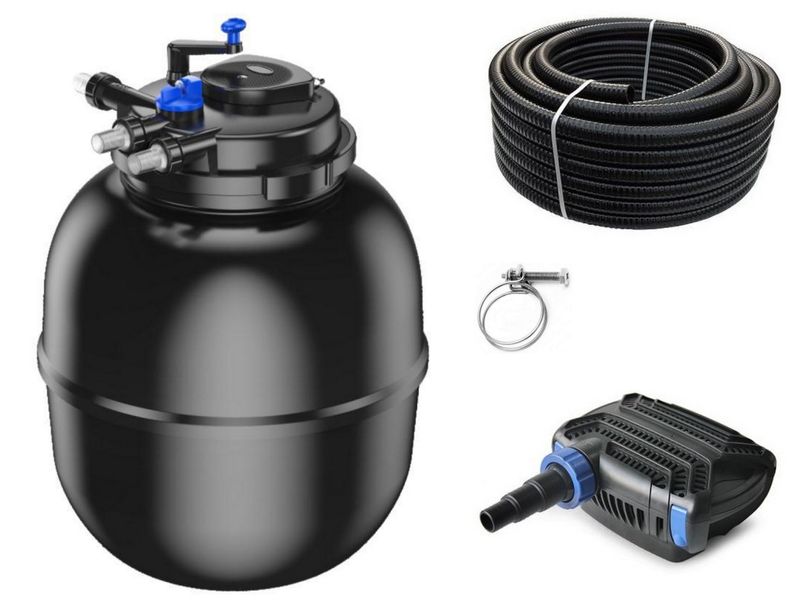 Druckteichfilter Set CPF 75000 mit 100W Eco Pumpe 10m Schlauch Nr.61