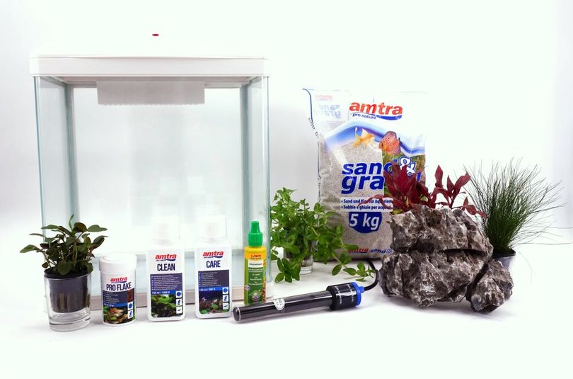 HR-300 Weiß Nano Aquarium – Komplettaquarium inkl. Deko