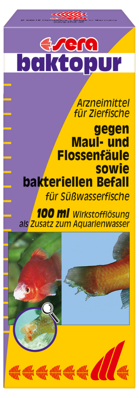 sera baktopur 100 ml bakterielle Infektionen Arzneimittel gegen Maul Flossenfäule