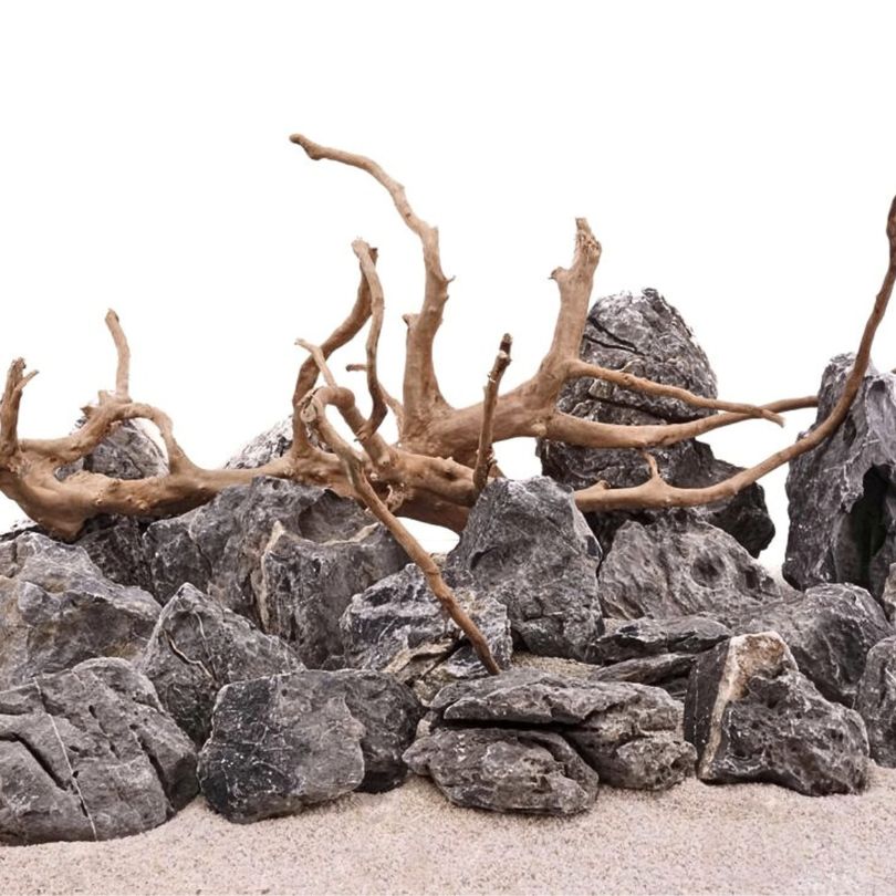 Aquarium Natursteine Wurzel 10kg Mini Landschaft + Moorkienwurzel L