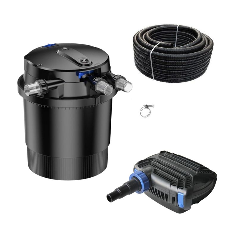 Druckteichfilter Set CPU 20000 mit 50W Eco Pumpe 10m Schlauch Nr.41