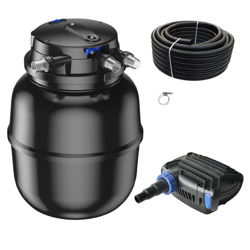 Druckteichfilter Set CPU 50000 mit 80W Eco Pumpe 10m Schlauch Nr.57