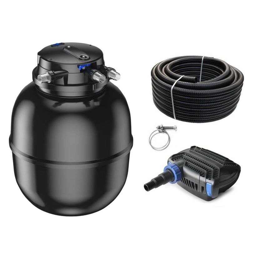 Druckteichfilter Set CPU 75000 mit 100W Eco Pumpe 10m Schlauch Nr.65