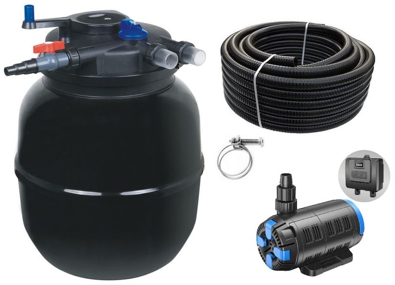 Druckteichfilter Set CPF 50000 regelbare Eco Pumpe 10m Schlauch Nr.55