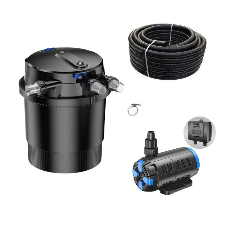 Druckteichfilter Set CPU 20000 regelbare Eco Pumpe 10m Schlauch Nr.43