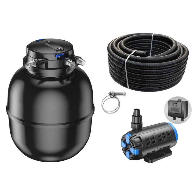 Druckteichfilter Set CPU 75000 regelbare Eco Pumpe 10m Schlauch Nr.67