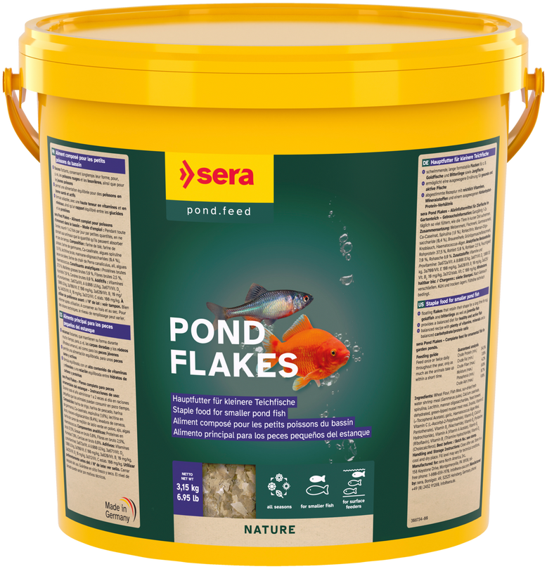 Sera Pond Flakes 21 Liter Eimer Flockenfutter Teichfutter Fischfutter Goldfische