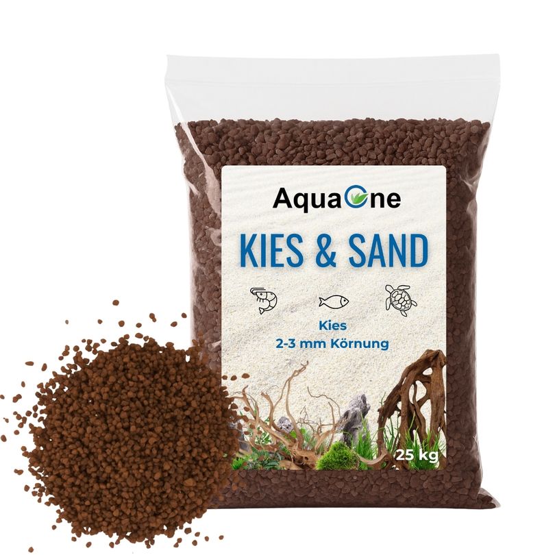 25 Kg braunen Quarzkies "Premium Qualität" 2-3 mm Bodengrund Aquarium Kies