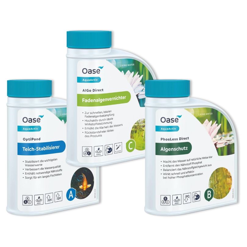 Oase Fadenalgen Set OptiPond AlGo Direct PhosLess Direct 3x500ml