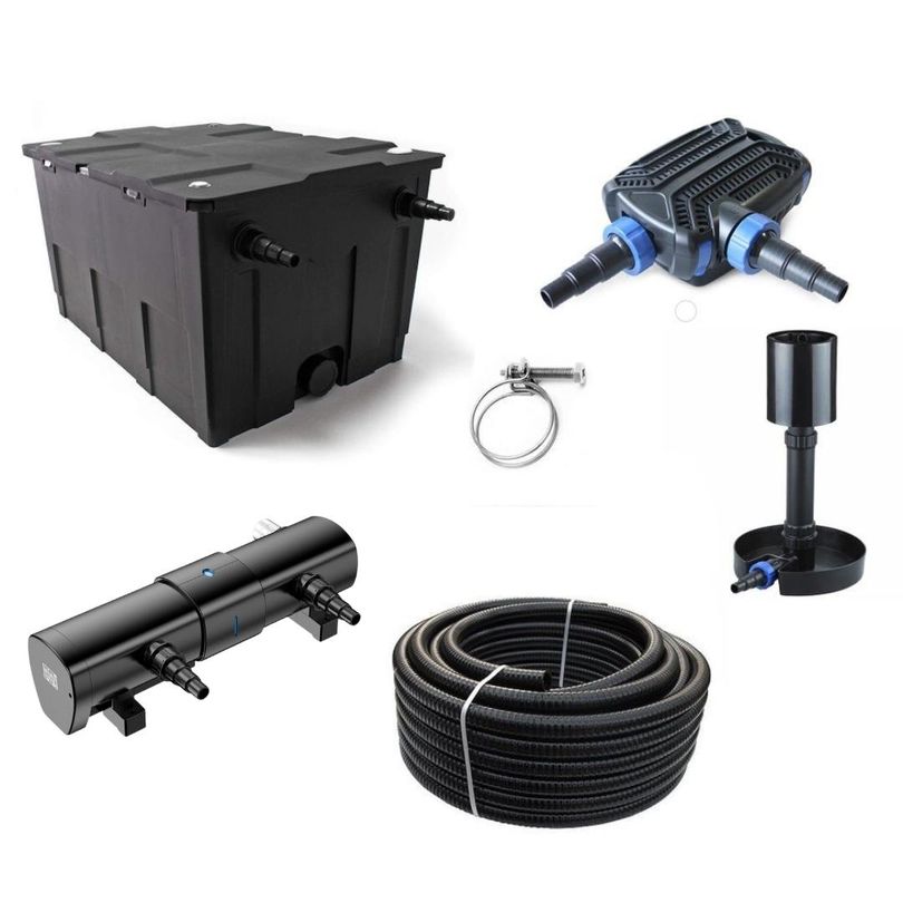 Kammerfilter Set CBF-550 70W Eco Pumpe Schlauch 72 Watt-UV-Klärer! bis 60.000l Nr.77