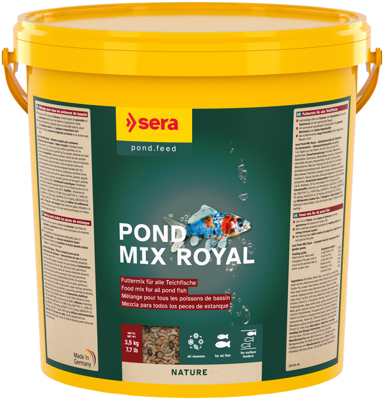 Sera Pond Mix Royal 21 Liter Eimer Futter Perlets Teichfutter Fischfutter Teich