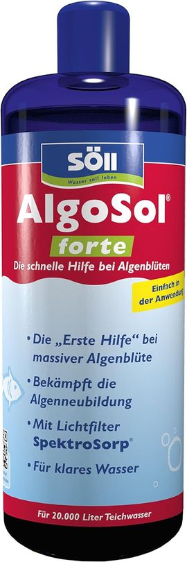 Söll Algosol Forte 1 Liter die schnelle Hilfe bei Algen-Blüten im Teich