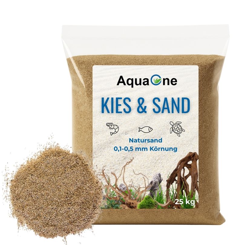 25 Kg bernstein Aquariumsand "Premium Qualität" 0,1-0,5 mm Bodengrund Aquarium Sand
