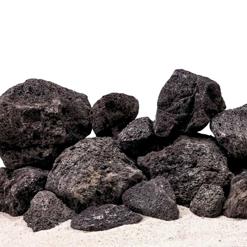 Aquarium Natursteine Lavastein schwarz 1 Stück Größe S 100-300 g