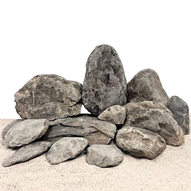 Aquarium Natursteine Donnerkeil - Dark Blue Sky Rock 25 kg Mix Größe M-XL