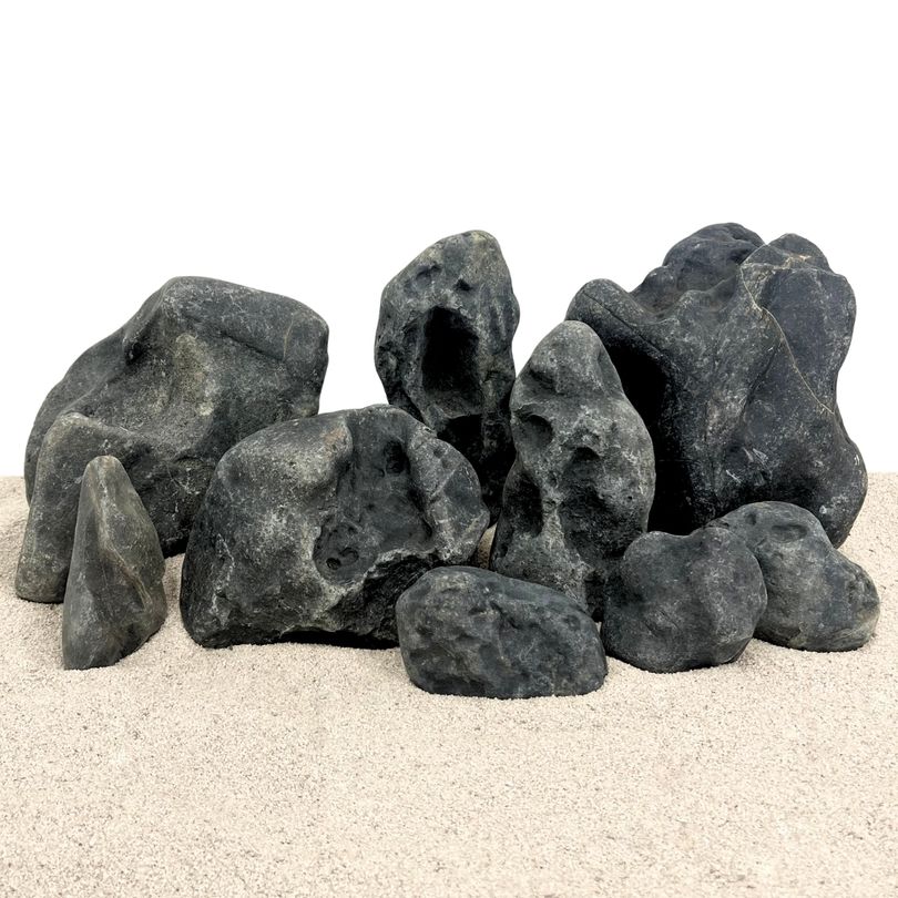 Aquarium Natursteine Hakkai Stein 25 kg Mix Größe M-XL Aquascaping Steine