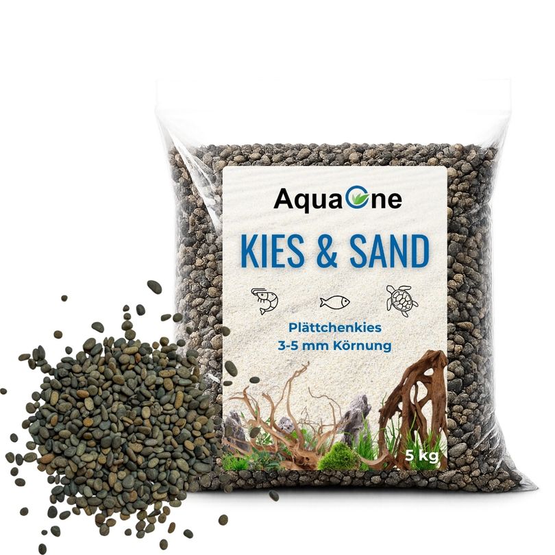 5 kg Plättchenkies 3-5 mm – Hochwertiger Natursteinkies für Aquarien