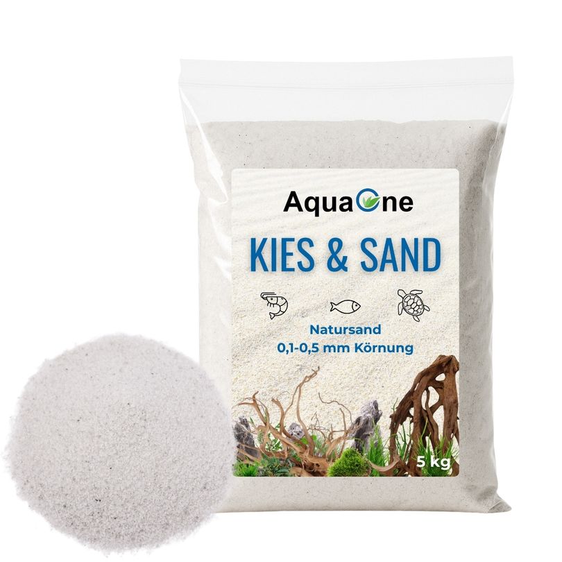 5 kg Weißer Aquariensand (0,1-0,5 mm) – Premium Bodengrund für Aquarien