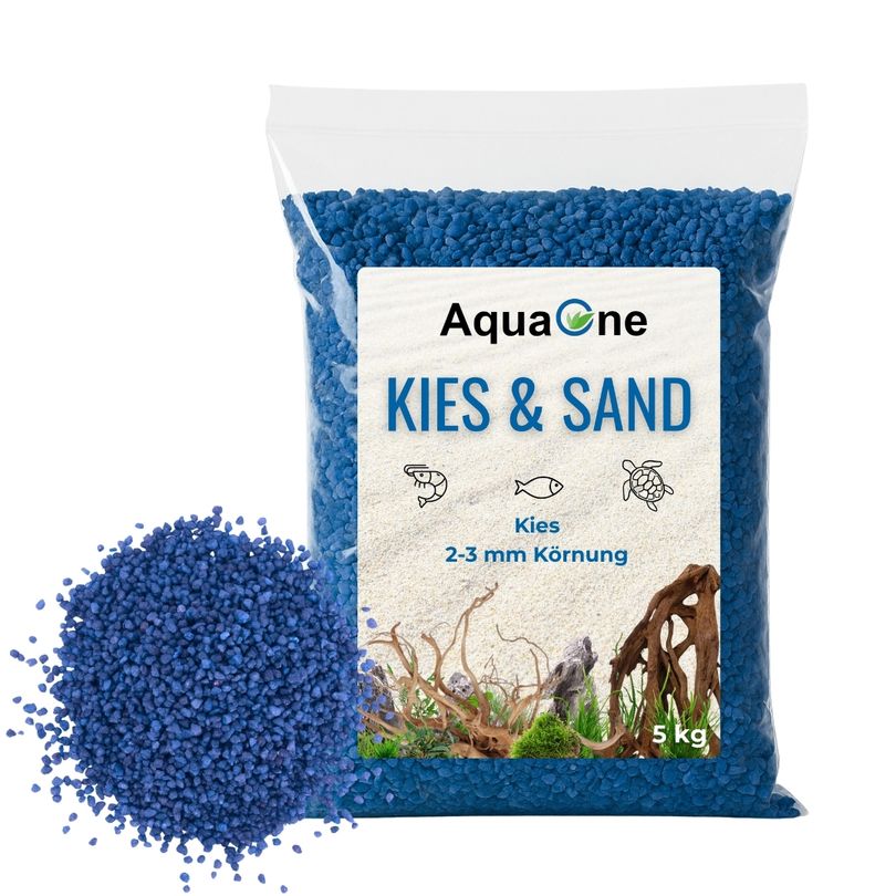 5 kg Blauer Quarzkies (2-3 mm) – Premium Bodengrund für Aquarien