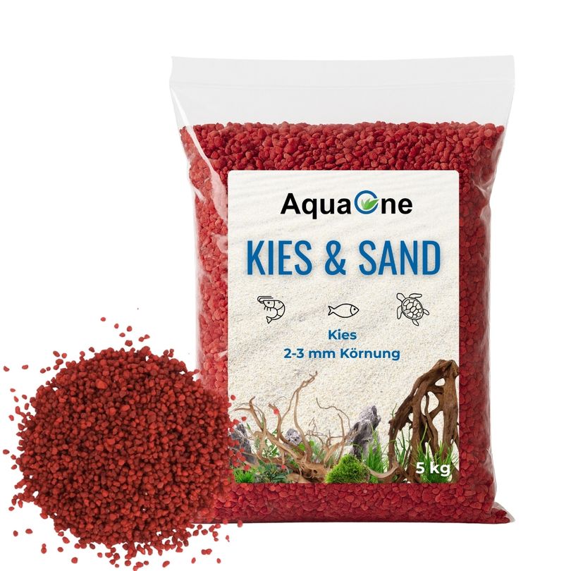 5 kg Roter Quarzkies (2-3 mm) – Premium Bodengrund für Aquarien