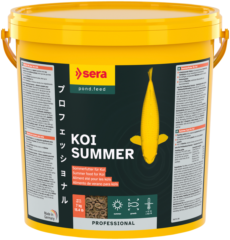 Sera Prof. Koi Sommer 21 Liter Eimer Spezialfutter Teichfutter Fische Teich