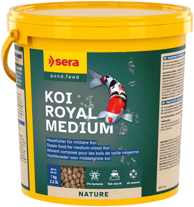 Sera Koi Royal Medium Nature 3800ml Eimer Teichfutter Fische Teich Goldfische