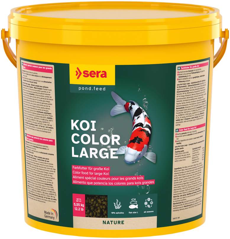 Sera Koi Color Large 21 Liter Eimer Teichfutter Fischfutter Sticks Goldfische