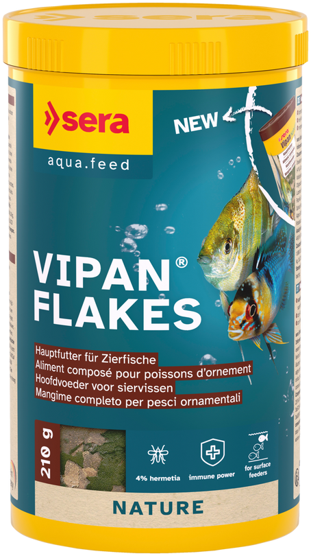 Sera Vipan Flakes 1000ml Flockenfutter Fischfutter Zierfische Aquarium Hauptfutter