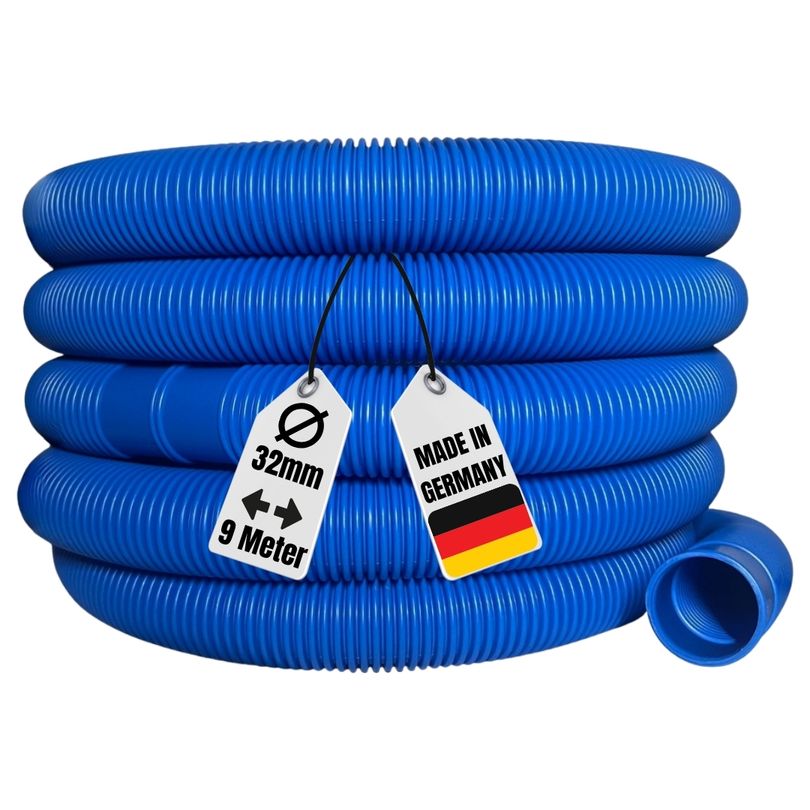 9 Meter 32mm 1 1/4" Poolschlauch Muffenabstand 1,5m 