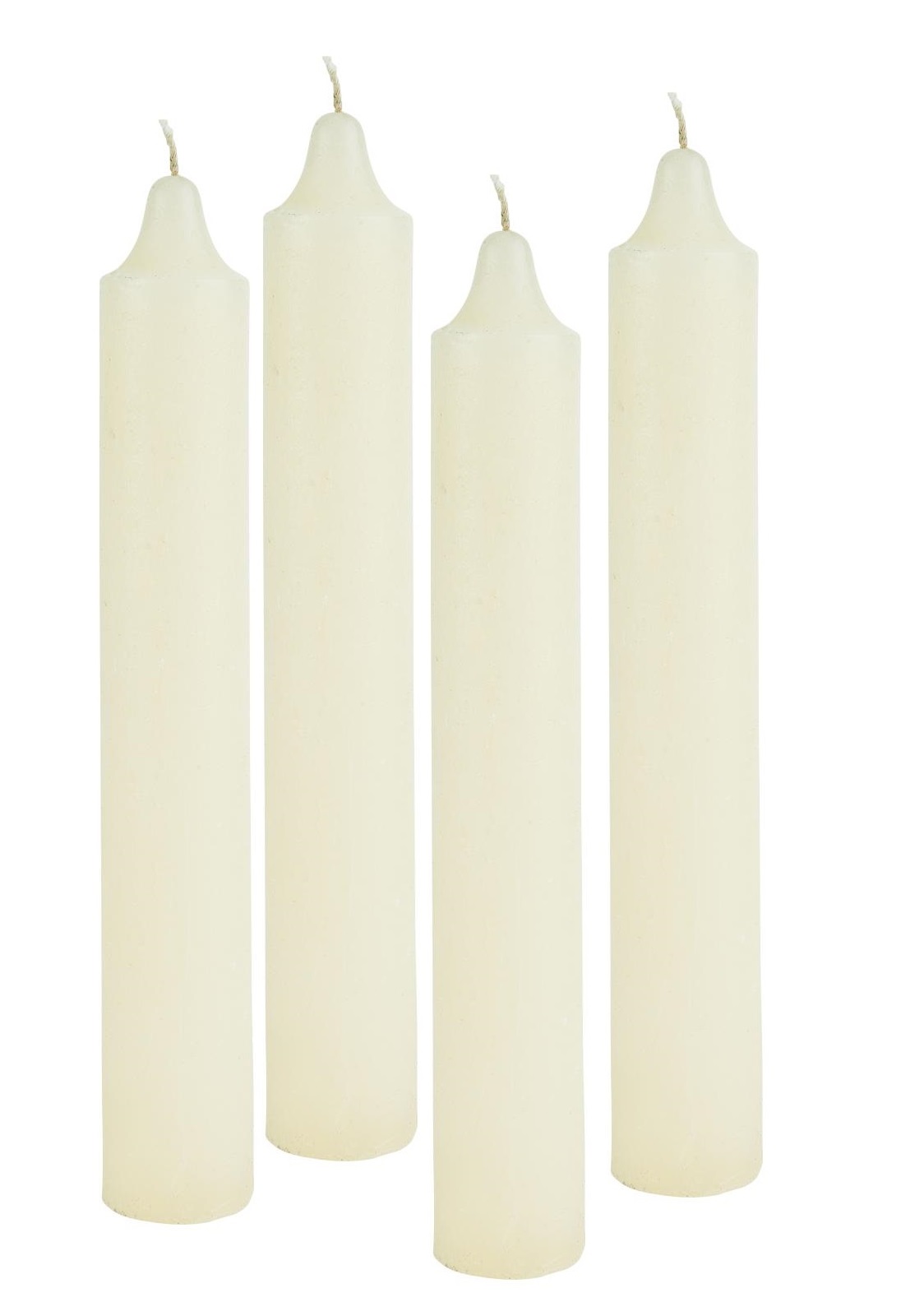 4er Pack Rustikale Stabkerzen H:25 cm Ø:3,8 cm div. Farben Brenndauer 22 Stunden