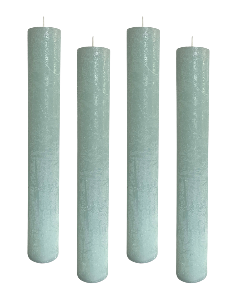 4er Pack Rustikale Stabkerzen Tafelkerzen H:24 cm Ø:3,4 cm 24 Stunden