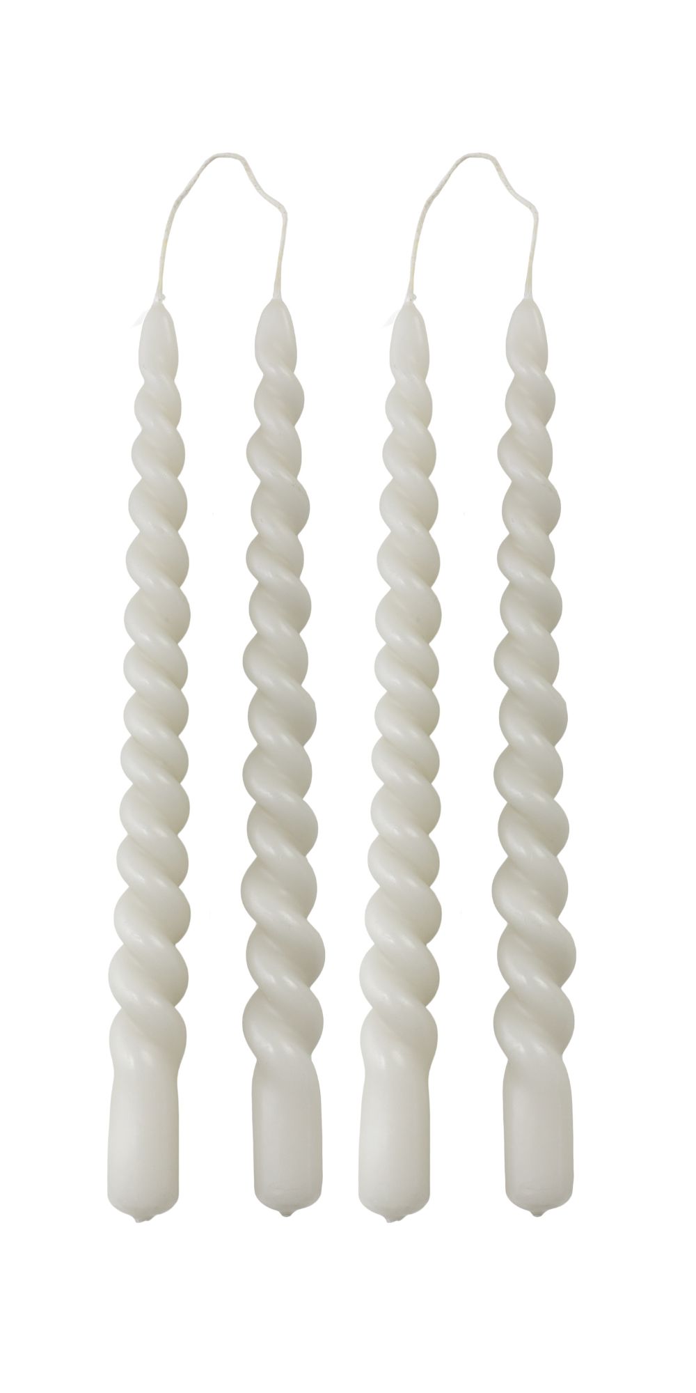 4er Pack gedrehte Stabkerzen H:29 cm Ø:2,1 cm Brenndauer 8,5 Stunden | ukiyo-living
