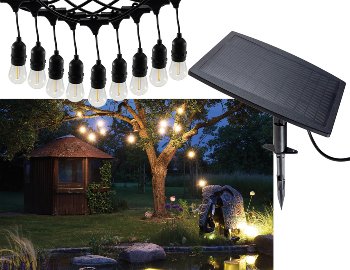 Solar Lichterkette Außen, 6m, 10 LED Lampen, IP44 | Buvtec