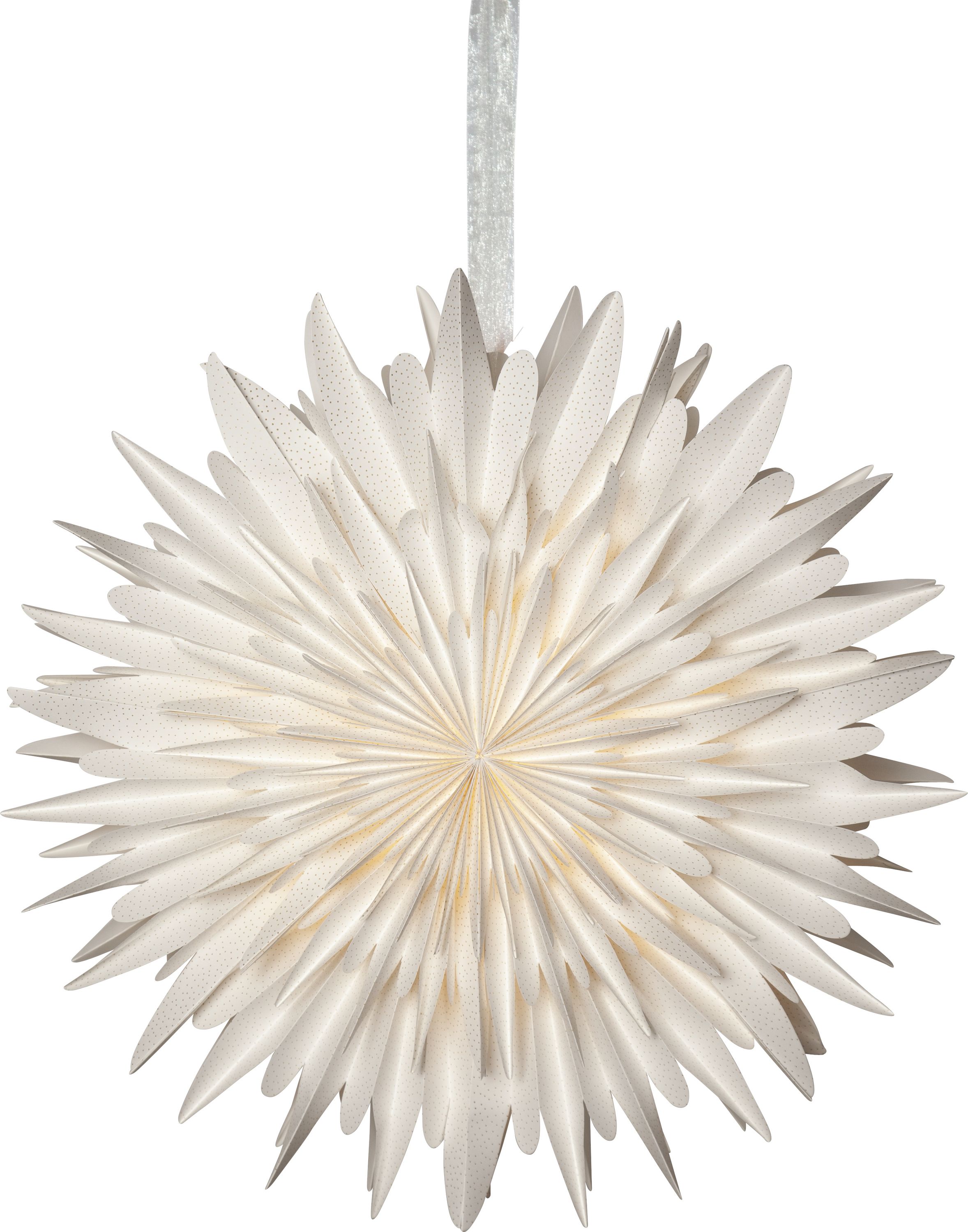 Großer weißer Papierstern ,Winter', 3-lagig, dekorative Falz, Ø 60cm | Buvtec