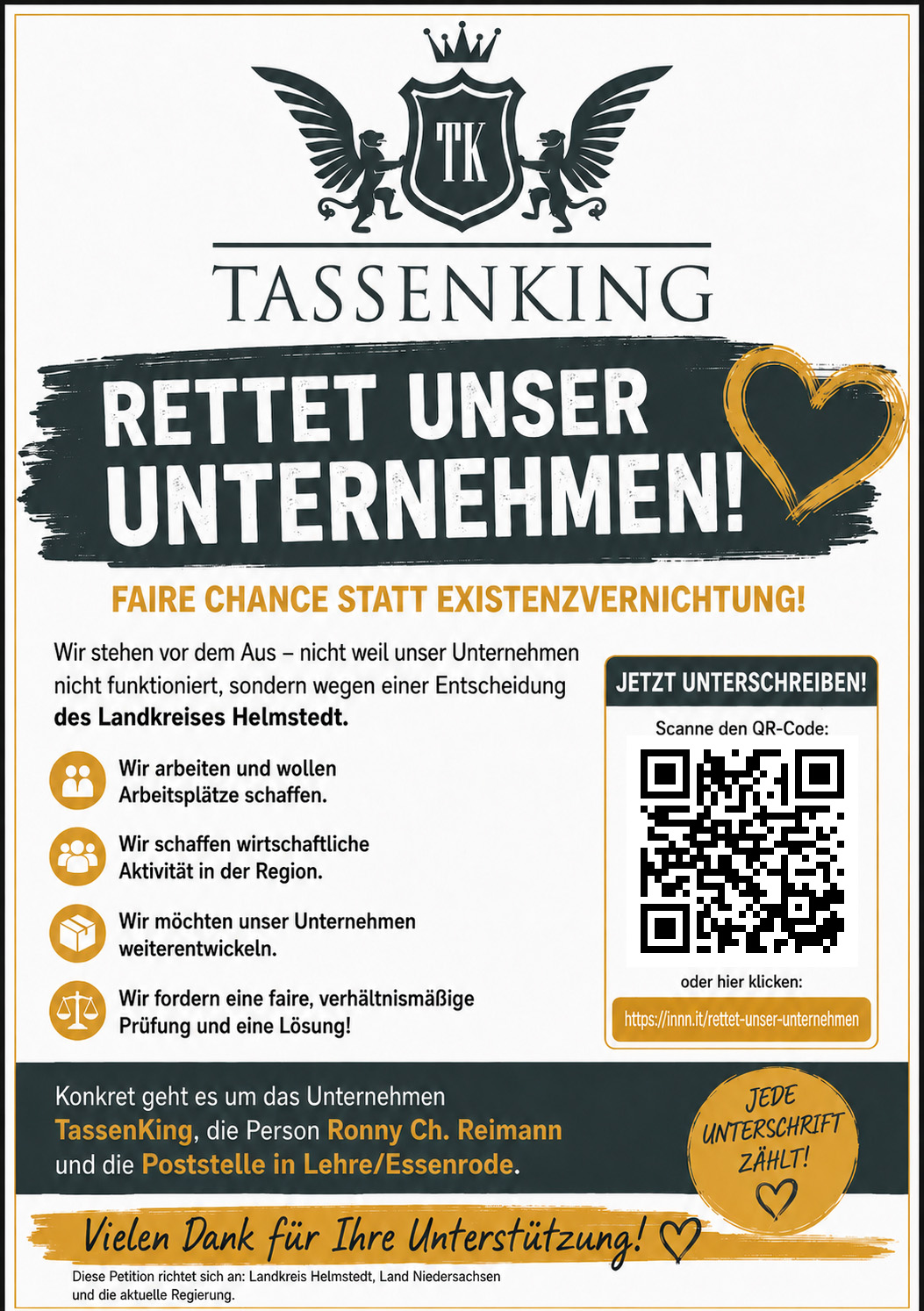 Petition – Rettet TassenKing