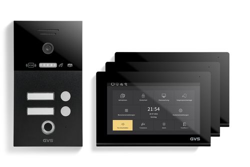 IP Video Türsprechanlage 2-FH/3x 7" Touchscreen Komplett-Set AVS5289U