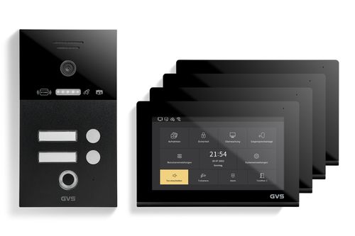 IP Video Türsprechanlage 2-FH/4x 7" Touchscreen Komplett-Set AVS5290A