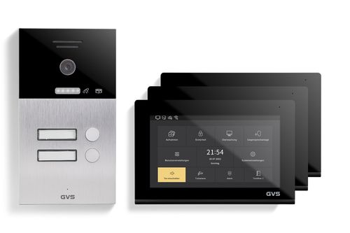 IP Video-Türsprechanlage 2-FH/3x 7" Touchscreen Komplett-Set AVS1089A