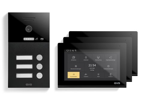 IP Video-Türsprechanlage 3-FH/3x 7" Touchscreen Komplett-Set AVS1291A