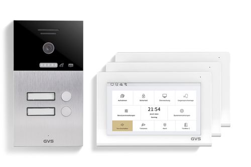 IP Video-Türsprechanlage 2-FH/3x 7" Touchscreen Komplett-Set AVS1364U