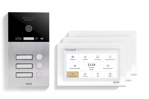 IP Video Türsprechanlage 3-FH/3x 7" Touchscreen Komplett-Set AVS4460A
