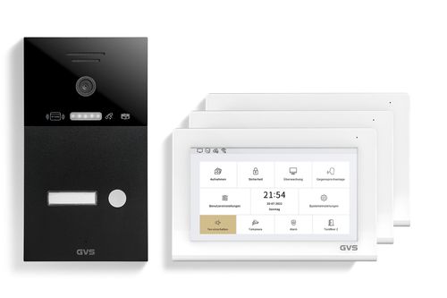 IP Video Türsprechanlage 1-FH/3x 7" Touchscreen Komplett-Set AVS4464A