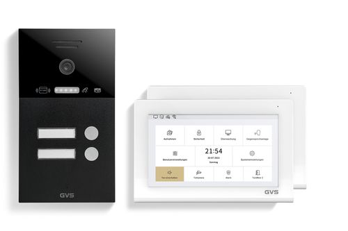 IP Video Türsprechanlage 2-FH/2x 7" Touchscreen Komplett-Set AVS4466A