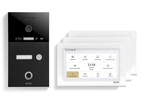 IP Video Türsprechanlage 1-FH/3x 7" Touchscreen Komplett-Set AVS4481U