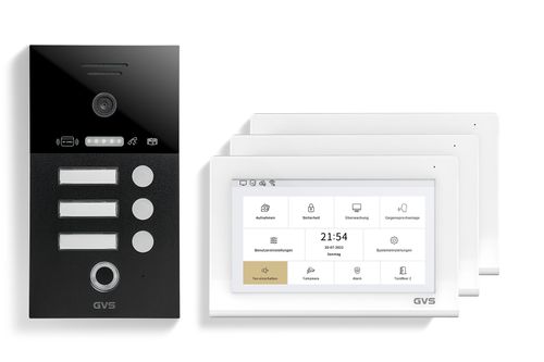 IP Video Türsprechanlage 3-FH/3x 7" Touchscreen Komplett-Set AVS4486U