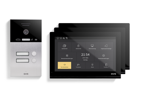 IP Video Türsprechanlage 2-FH/3x 10" Touchscreen Komplett-Set AVS5524U