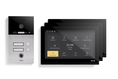 IP Video Türsprechanlage 2-FH/3x 10" Touchscreen Komplett-Set AVS5533U